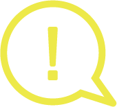 A tip symbol with and exclamation mark in the speech bubble