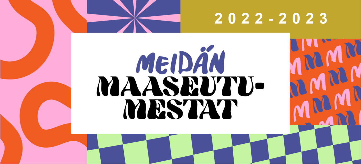 alasivubanneri-mmm Meidän maaseutumestat -hankkeen logo. Taustalla vuosi 2022-2023 ja värikkäitä elementtejä.