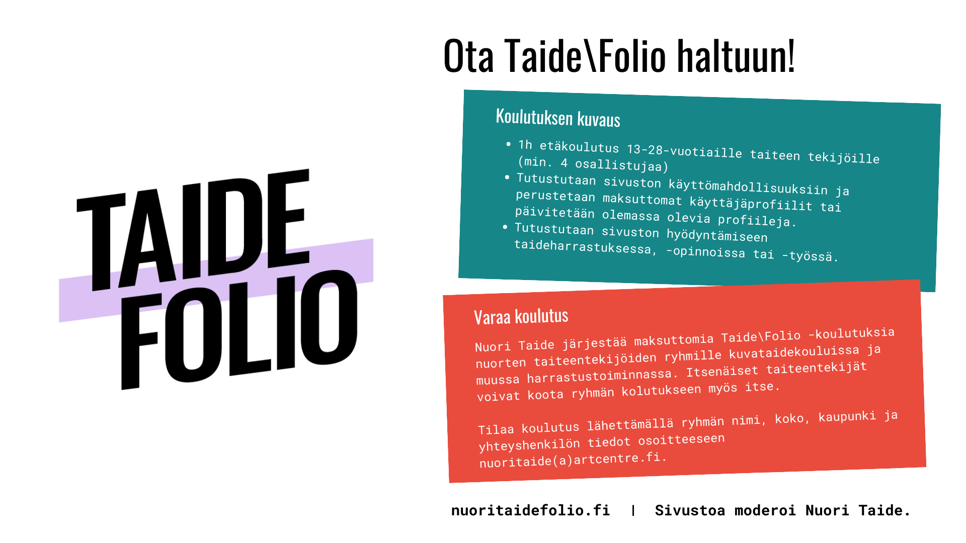 TaideFolio-koulutuksen esittelykortti