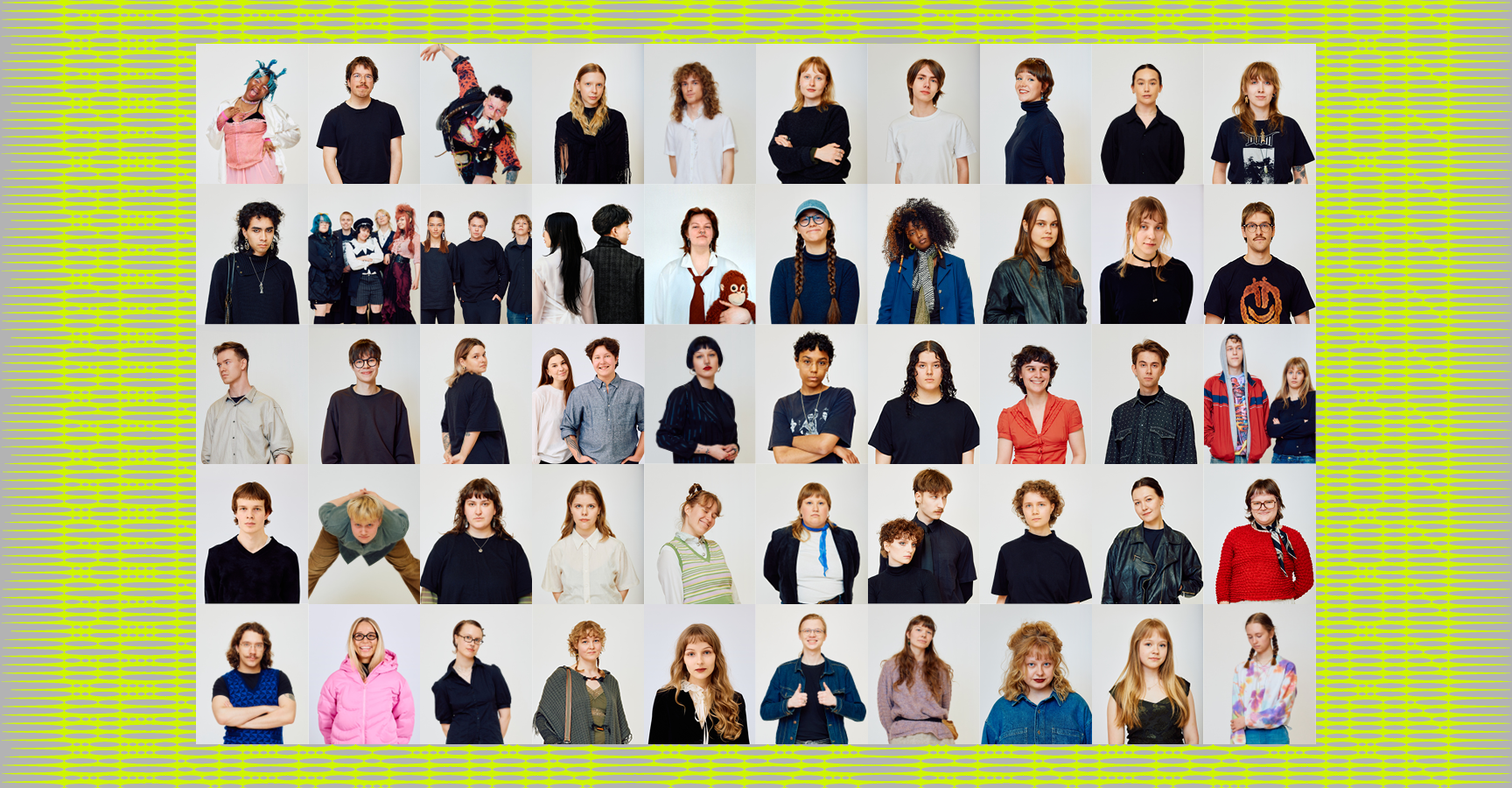 50 nuoren taiteilijan portrait kuvat riveissä